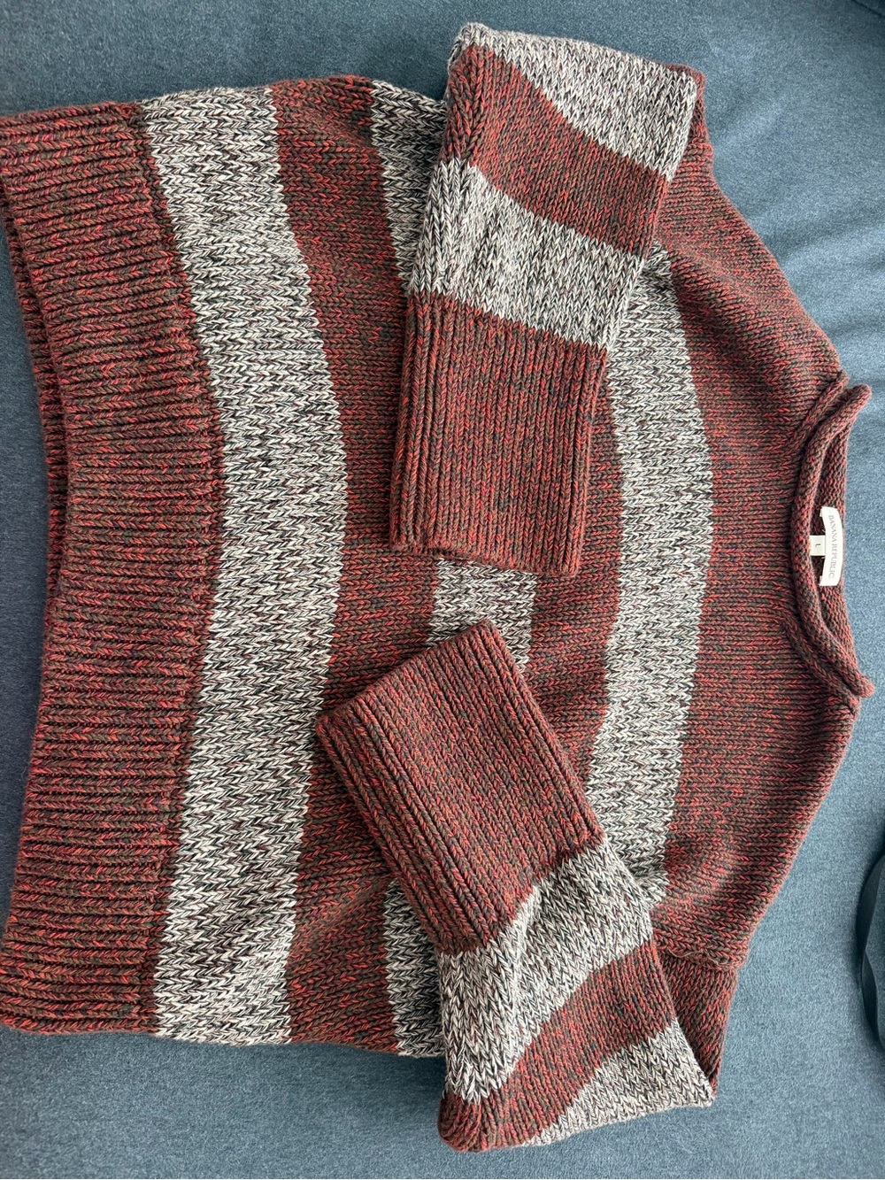 Banana Republic Striped Merino Wool Cashmere Sweater Size Large Like New